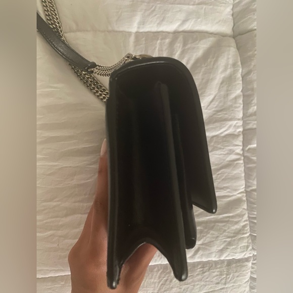 Black Saint Laurent Kate Small Grain De Poudre Shoulder Bag on Chain - Picture 3 of 11